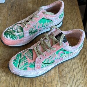 Charlotte Olympia NWOT velvet flamingo sneakers